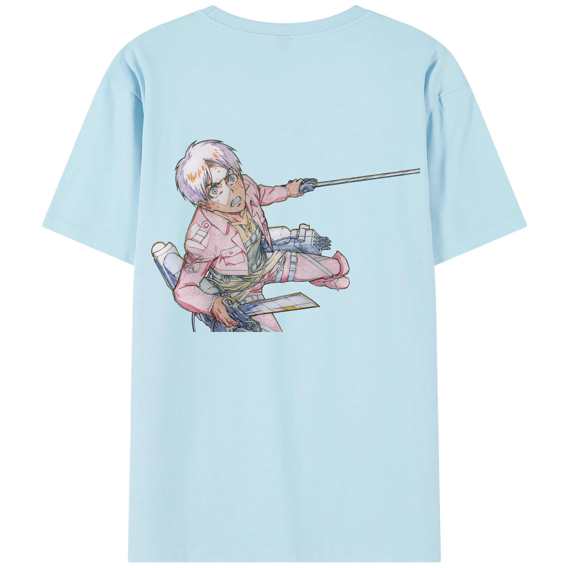 （画像用） 進撃の巨人 エレン･イェーガー Attack on Titan Eren Jäger 綿100％半袖Tシャツ（背面プリント）